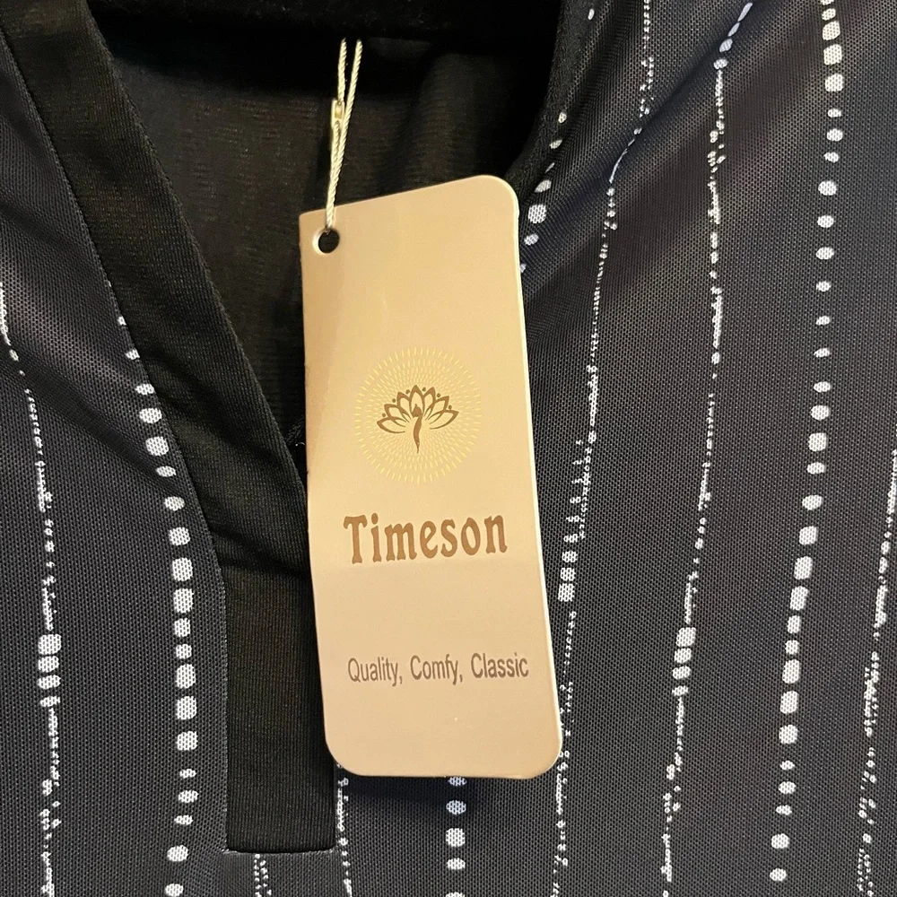 Chic Black Women's Blouse with Stripes - Picture 4 of 5